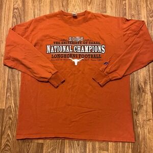 University of Texas Shirt 2005 National Champions Longhorn Russell Long Sleeve